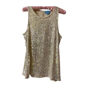 CeCe sleeveless sequin tank top
